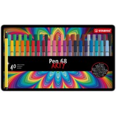 ✅ Stabilo Pen 68 Arty Lot de 40 feutres couleur Surtido en stock