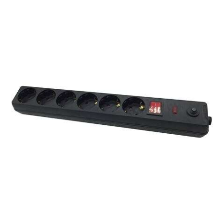 Bloc multiprise Elbat - 6 prises Schuko - Interrupteur marche/arrêt - Protection contre les surcharges - Câble de 1,50 m