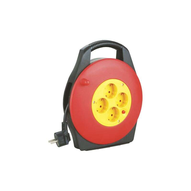 Câble d'extension Elbat avec protection thermique - 4 Shukos - Charge maximale 1100W enroulé, 3200W non enroulé - Câble de 10m