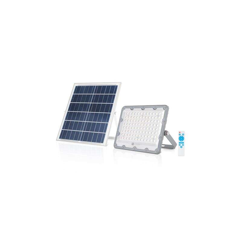Projecteur Led Solaire Elbat 50W - 1440LM - Lumière Froide 6500K - Autonomie jusqu'à 2 Jours - Télécommande - IP67