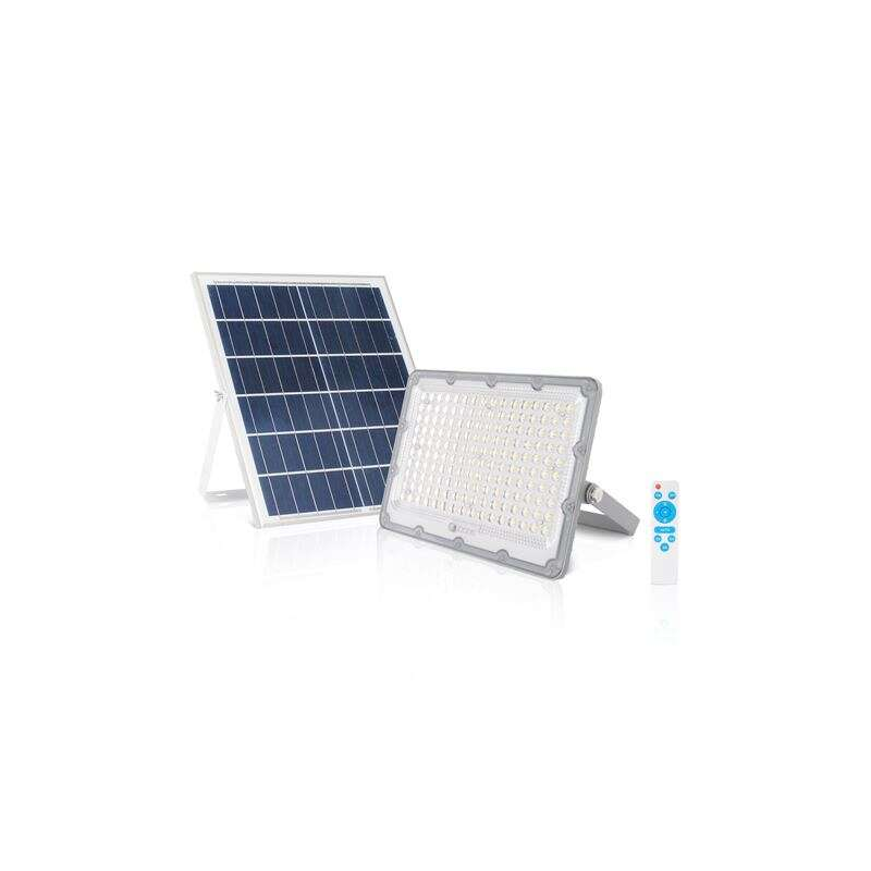 Projecteur Led Solaire Elbat 100W - 2700LM - Lumière Froide 6500K - Autonomie jusqu'à 2 Jours - Télécommande - IP67