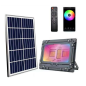 Projecteur Led Solaire Elbat RGB 60W - 515LM - Bluetooth - Batterie 5V/6AH - Télécommande - IP67
