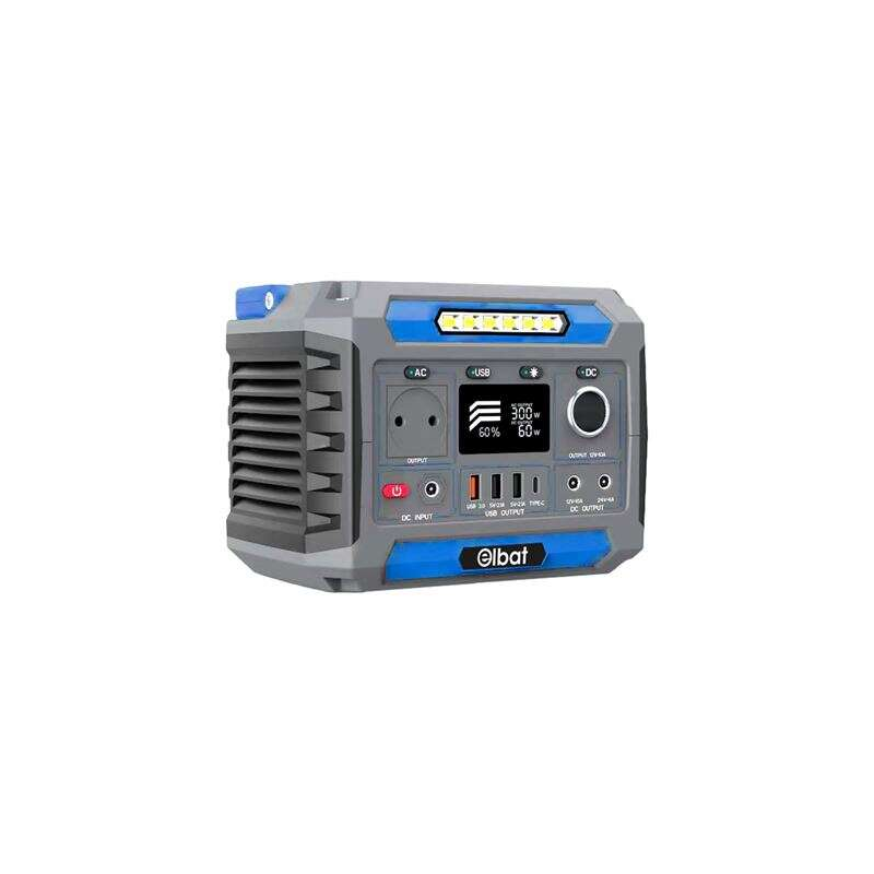 Groupe électrogène portable Elbat - 300 W - Batterie au lithium 78 000 mAh - Affichage LED - Charge solaire - Accessoires inclus