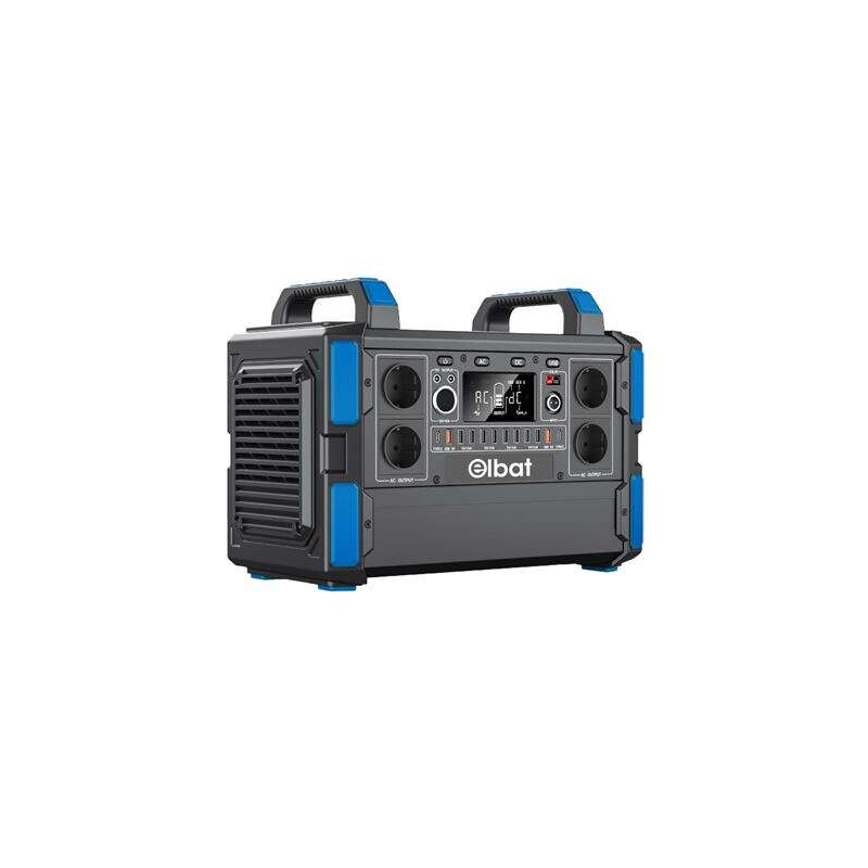 Générateur d'énergie portable Elbat - 1000 W - Batterie au lithium 327 600 mAh - Fonction BMS - Chargement avec panneau solaire