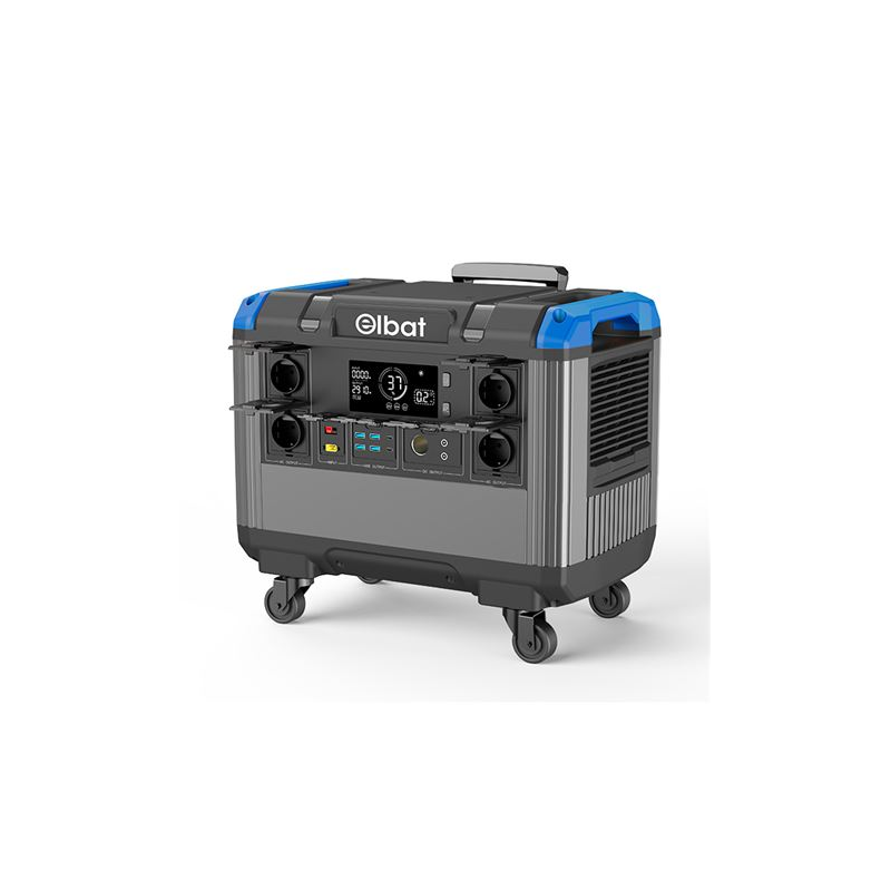 Générateur d'énergie portable Elbat - 3 000 W - Batterie lithium 840 000 mAh - Affichage LED - Fonction BMS - Chargement par pan