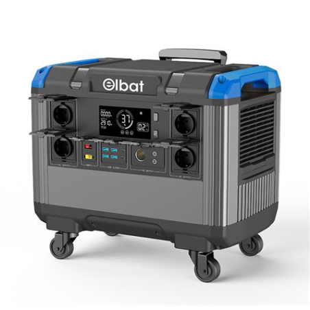 Générateur d'énergie portable Elbat - 3 000 W - Batterie lithium 840 000 mAh - Affichage LED - Fonction BMS - Chargement par pan