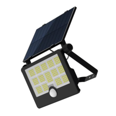 Projecteur solaire LED Elbat 50 W - 3 600 lm - Blanc froid 6 500 K - Détecteur de mouvement - Détection de 3 à 5 mètres - IP65