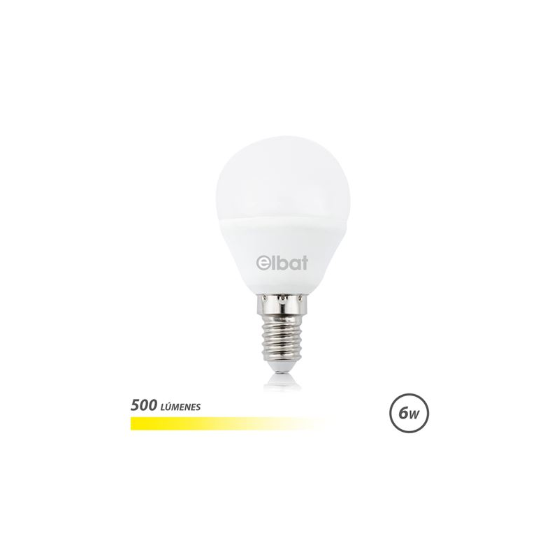 Ampoule LED Elbat G45 6 W 500 lm E14, lumière chaude - 3 000 K - Blanc