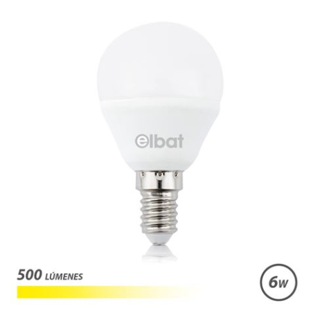 Ampoule LED Elbat G45 6 W 500 lm E14, lumière chaude - 3 000 K - Blanc