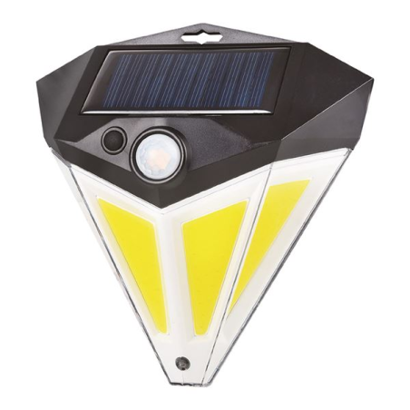 Applique murale solaire LED Elbat - 200 lm - Blanc froid 6500 K - Détecteur de mouvement - Batterie 1200 mAh