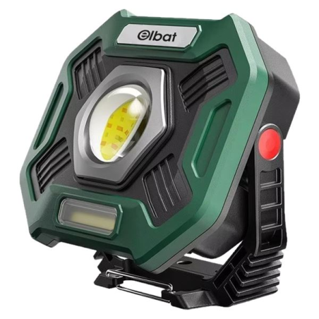 Projecteur rechargeable Elbat 20 W - Blanc froid, 6 500 K - 2 000 lumens - Batterie 10 000 mAh - Connecteur USB-C - Fonction bat