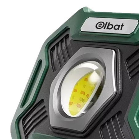 Projecteur rechargeable Elbat 20 W - Blanc froid, 6 500 K - 2 000 lumens - Batterie 10 000 mAh - Connecteur USB-C - Fonction bat