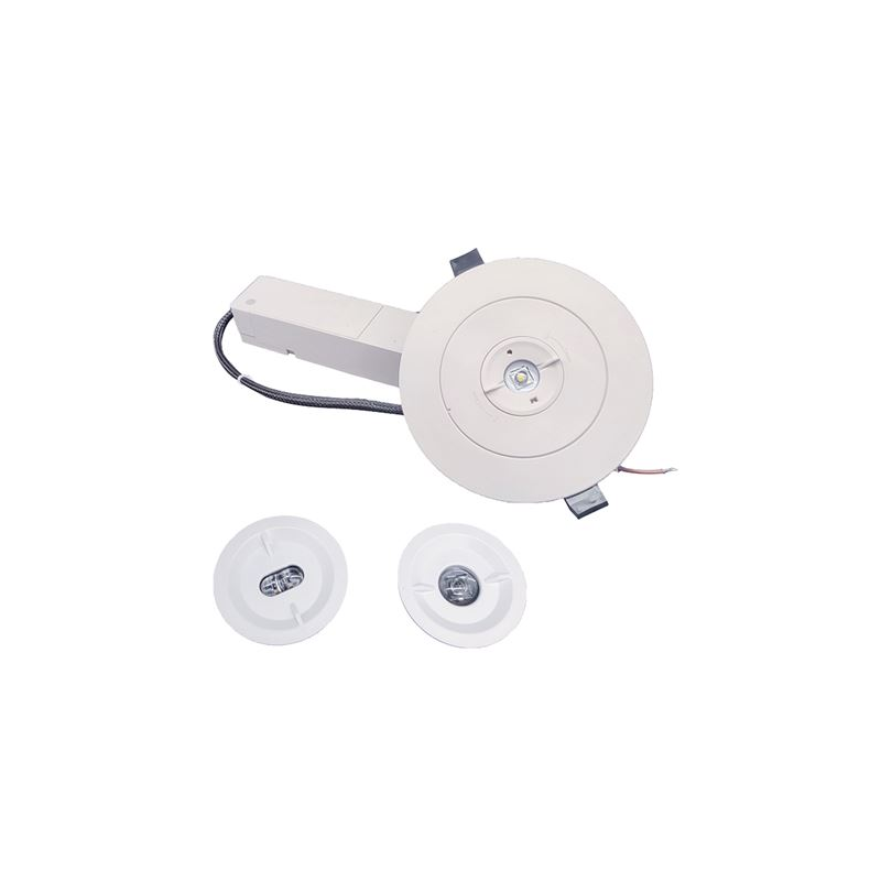 Éclairage de secours encastré Elbat - 330 lumens - 6000 K - 2 W - Lumière froide - 3 heures d'autonomie - Batterie lithium