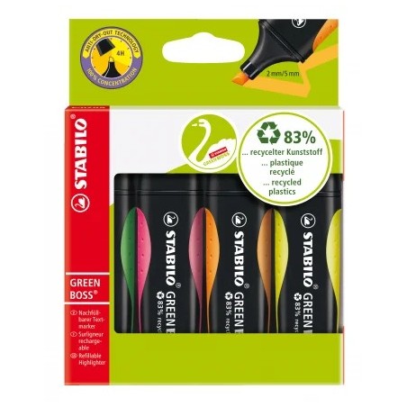 surligneurs Stabilo Green Boss recyclés