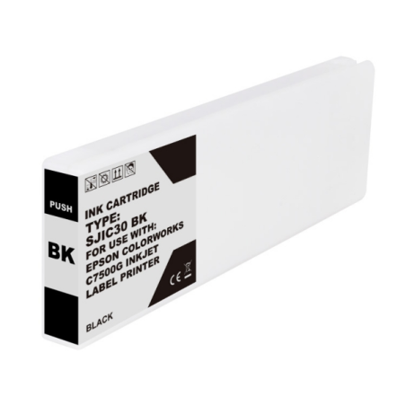 Cartouche d'encre pigmentée générique noire Epson SJIC30P - Remplace C33S020639/SJIC30P(K)