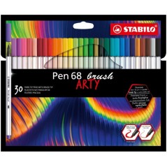 ✅ Lot de 30 feutres Stabilo Pen 68 Brush Arty couleur Surtido en stock