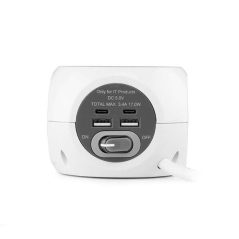 Orbegozo EN 4000 - Prise 7 en 1 avec prises de terre et connexions USB-C - Compacte et sûre - Idéale pour les voyages - Câble de