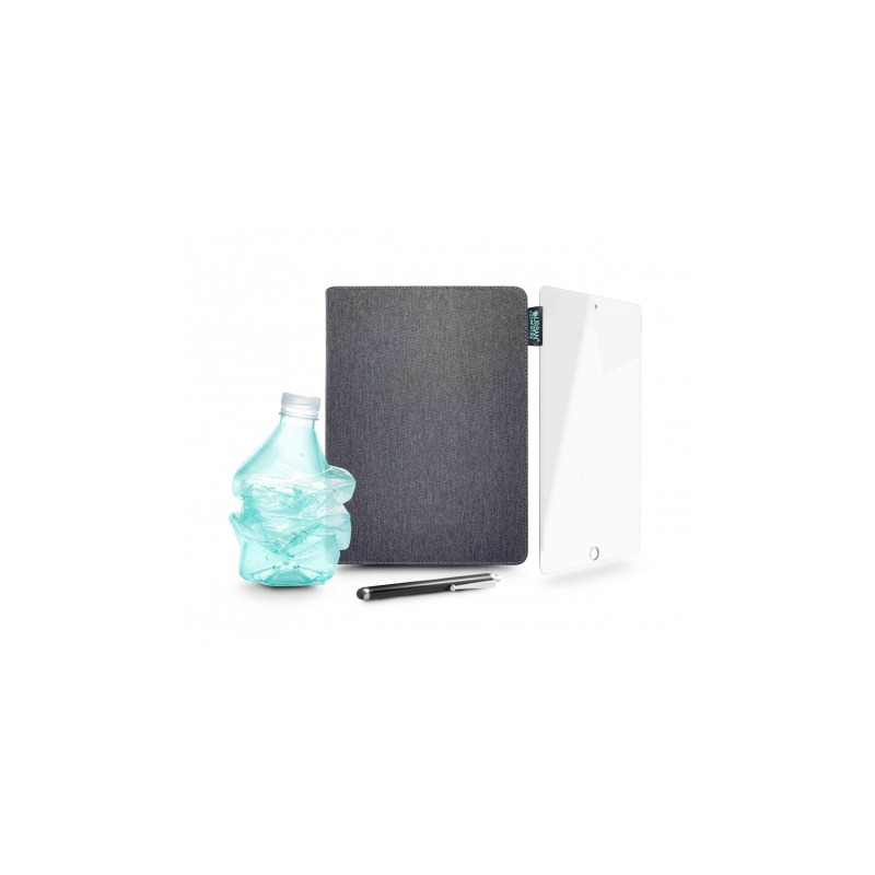 Pack étui, stylet et verre trempé Urban Factory Greenee pour iPad (7e, 8e et 9e générations) 10,2" - Écologique - Gris