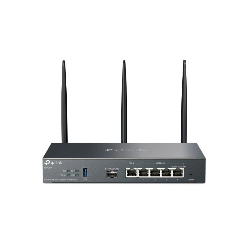 TP-Link Omada ER706W Router de Doble Banda - Velocidad hasta 3Gbps - VPN - WiFi - 1Gbps SFP - 5xRJ45 1Gbps - Antenas Desmontable