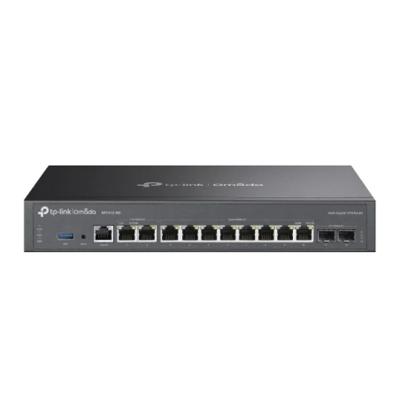 TP-Link Omada ER7412-M2 Router - VPN - 8xRJ45 1Gbps - 2xRJ45 2.5Gbps - 2x1Gbps SFP - USB 3.0 - Carcasa de Acero - Balanceo de Ca