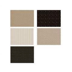 Apli Présentoir de 55 Rouleaux de Papier Cadeau Kraft Noir & Blanc - 11 Rouleaux par Couleur - Dimensions du Rouleau 0,70x2m