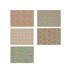 Apli Présentoir de 55 Rouleaux de Papier Cadeau Kraft Fun - 11 Rouleaux par Couleur - Dimensions du Rouleau 0,70x2m - 5 Dessins