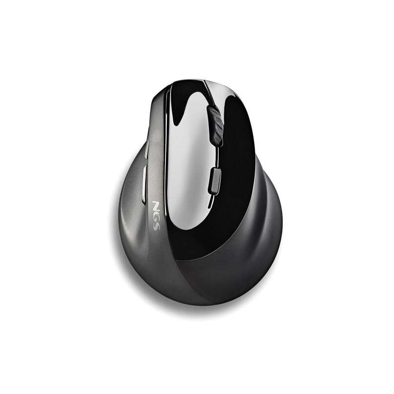Souris verticale ergonomique sans fil NGS Evo Moksha USB 2400dpi - 5 boutons - Touches silencieuses - Couleur noire