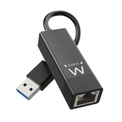 Adaptateur réseau Ewent RJ45 vers USB-A - Gigabit 10/100/1000 Mbps - Câble de 15 cm - Prise en charge WOL - Couleur noire