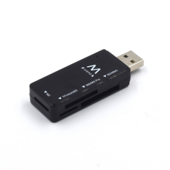 Lecteur de cartes externe USB 2.0 Ewent - Vitesse de transfert jusqu'à 480 Mbps - Noir