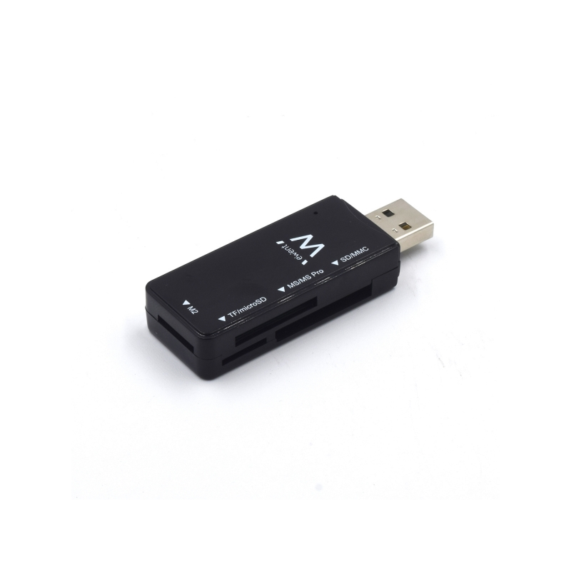 Lecteur de cartes externe USB 2.0 Ewent - Vitesse de transfert jusqu'à 480 Mbps - Noir