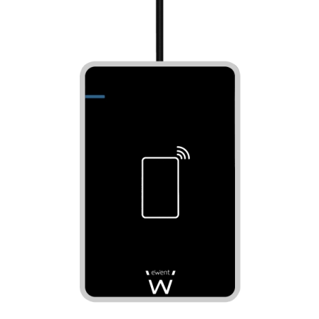 Lecteurs de cartes à puce Ewent pour DNIe et NFC - Câble de 0,6 m - Sans contact - Noir