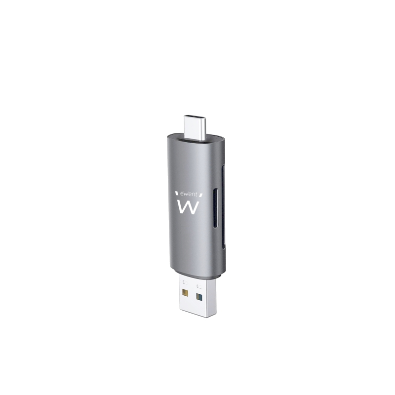 Lecteur de cartes compact USB 3.2 Gen1 (USB 3.0) Ewent EW1075 avec connecteurs USB C et USB A