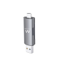 Lecteur de cartes compact USB 3.2 Gen1 (USB 3.0) Ewent EW1075 avec connecteurs USB C et USB A