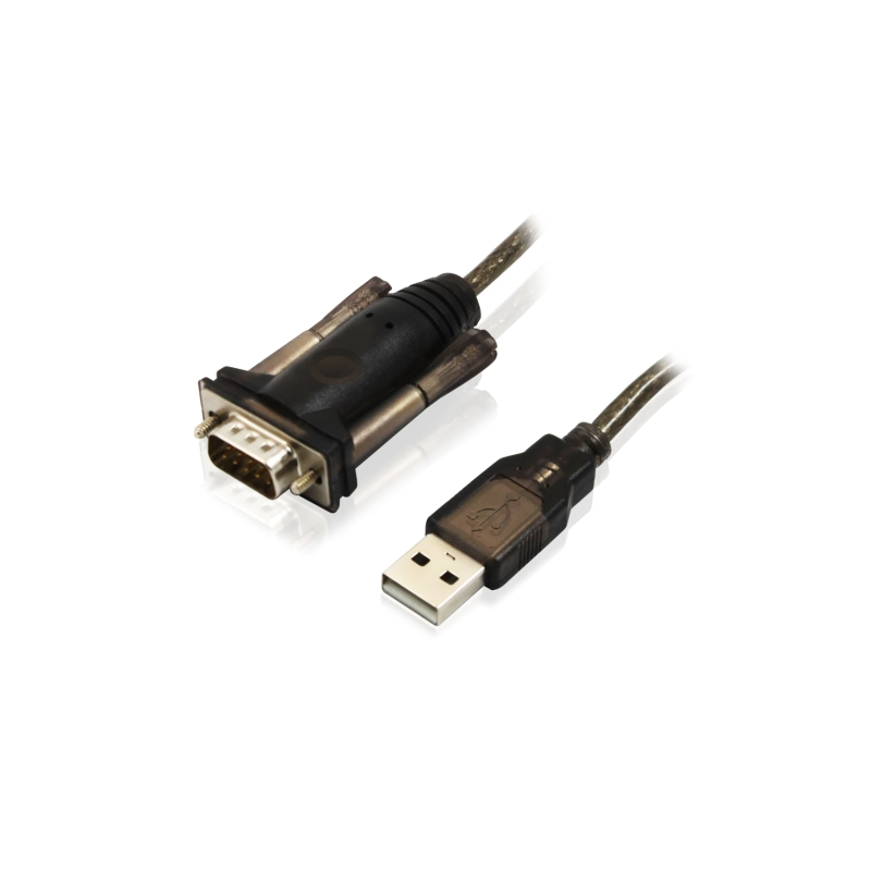 Câble modem série Ewent RS232 mâle vers USB mâle - Câble de 1,5 m - Noir/Transparent