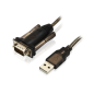 Câble modem série Ewent RS232 mâle vers USB mâle - Câble de 1,5 m - Noir/Transparent