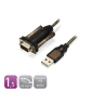 Câble modem série Ewent RS232 mâle vers USB mâle - Câble de 1,5 m - Noir/Transparent
