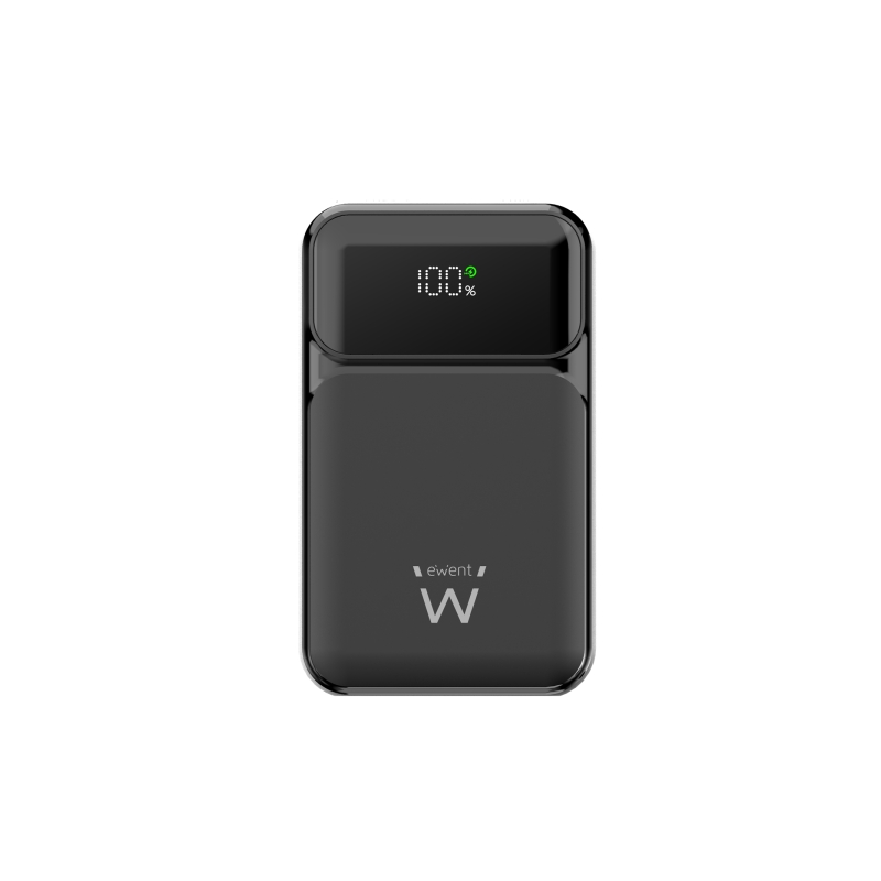 Batterie externe Ewent EW1164 20 000 mAh 65 W PD - USB-A, USB-C - Écran LED - Noir
