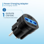 Adaptateur de voyage Schuko Ewent 16 A - Femelle Type L - Noir