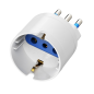 Adaptateur de voyage Ewent pour prise italienne type L 16 A - Prise femelle type L/Schuko - Blanc