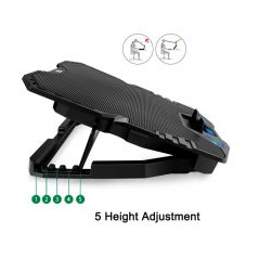 Support pour ordinateur portable Ewent - 5 ventilateurs silencieux jusqu'à 17" - 2 ports USB - 5 vitesses de ventilation - 2 mod