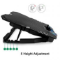 Support pour ordinateur portable Ewent - 5 ventilateurs silencieux jusqu'à 17" - 2 ports USB - 5 vitesses de ventilation - 2 mod