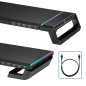 Support d'écran RVB extensible Ewent EW1268 - Pliable avec tiroir et support pour smartphone - Hub USB 3.0 4 ports - Noir