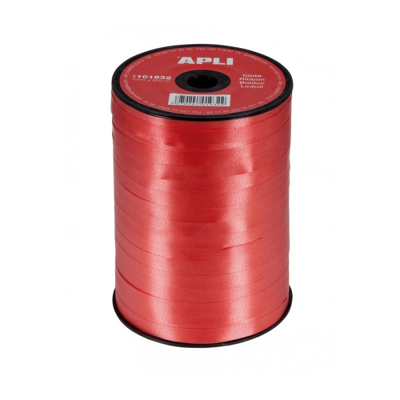 Apli Rouleau de Ruban d'Emballage Cadeau 7mmx400m - Couleur Rouge Apli Rouleau de Ruban d'Emballage Cadeau 7mmx400m - Couleur Rouge