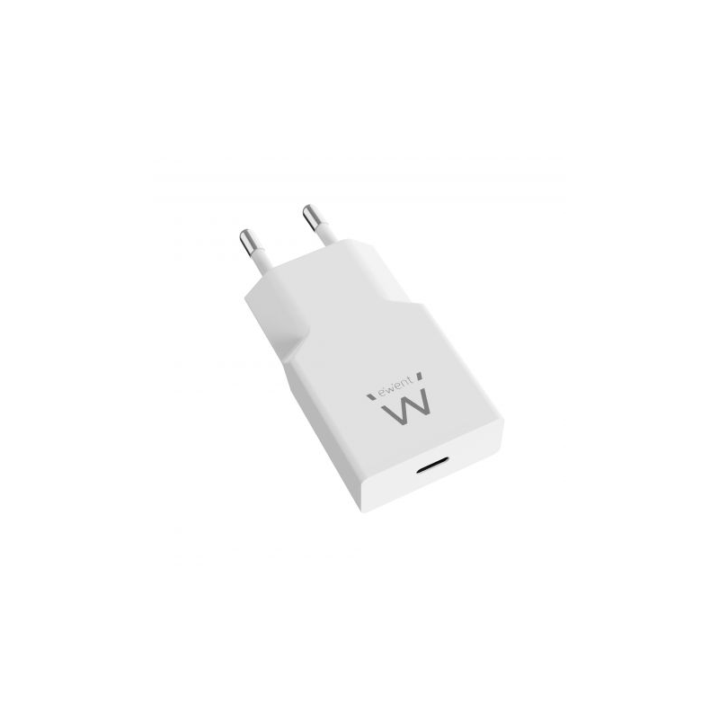 Chargeur Ewent EW1310 GAN 20 W - USB-C - Charge rapide - Haute efficacité - Blanc