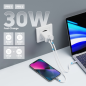 Chargeur USB-C Ewent 30 W - Charge rapide et sûre - 1 port USB-A - Blanc