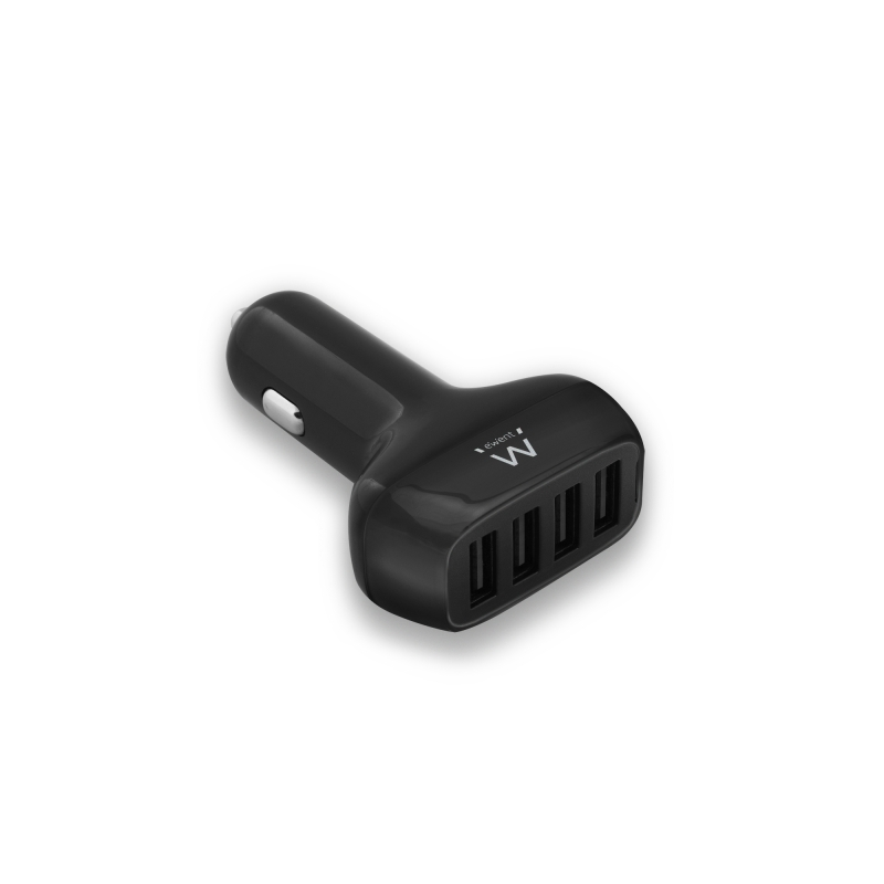 Chargeur de voiture USB Ewent 50 W - 4 ports USB - Noir