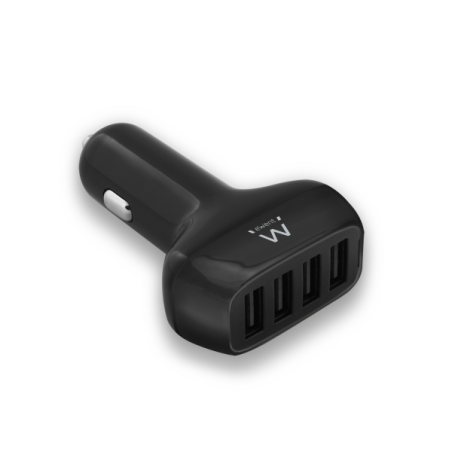 Chargeur de voiture USB Ewent 50 W - 4 ports USB - Noir