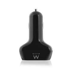 Chargeur de voiture USB Ewent 50 W - 4 ports USB - Noir
