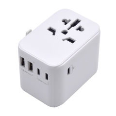 Adaptateur de voyage universel Ewent - Connexions pour l'Europe (Schuko), les États-Unis, le Royaume-Uni et l'Australie - 2xUSB-