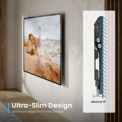 Support mural fixe pour téléviseur Ewent EW1506 - jusqu'à 42" - 35 kg - Noir